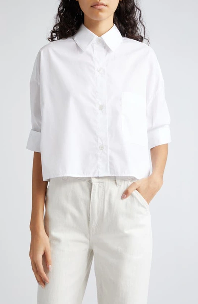 Twp Next Ex Cropped Cotton Shirt In White