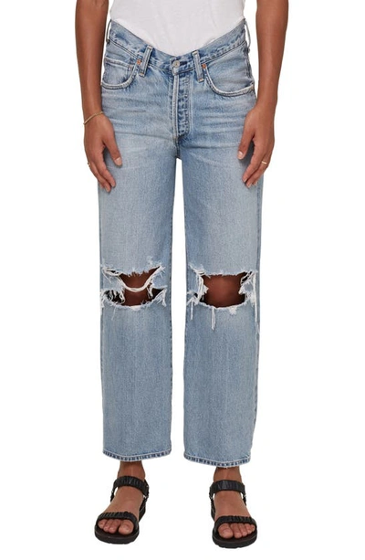 Citizens Of Humanity Elle Ripped High Waist Bootcut Jeans In Elodie