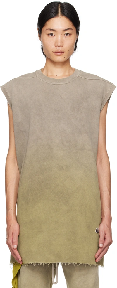 Rick Owens Moncler +  Taupe & Green Tank Top In 117 Acid Degrade