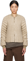 RICK OWENS MONCLER + RICK OWENS TAUPE RADIANCE DOWN JACKET