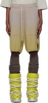 Rick Owens Beige Moncler Edition Shorts In D82 Acid Degrade