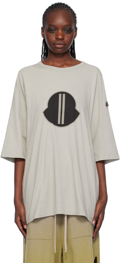 Rick Owens Taupe Moncler Edition Level T-shirt In 23q Dirt