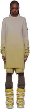 RICK OWENS MONCLER + RICK OWENS TAUPE & GREEN SWEATER