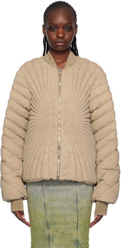 Rick Owens Taupe Moncler Edition Radiance Down Jacket In 22d Dirt