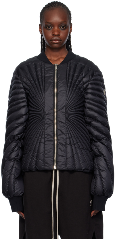 Rick Owens Black Moncler Edition Radiance Down Jacket In 999 Black