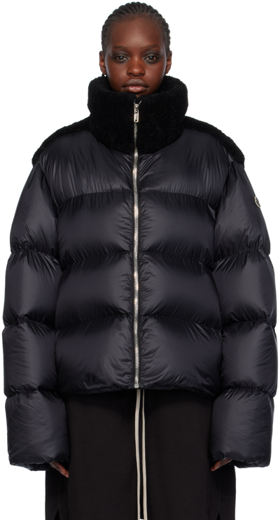 Rick Owens Black Moncler Edition Cyclopic Down Jacket In 999 Black