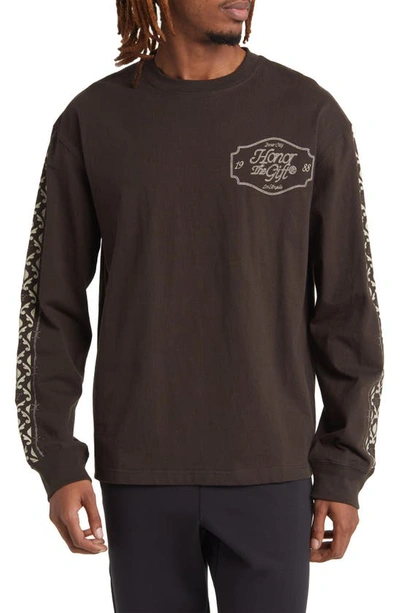 Honor The Gift Men's An Ode To An Inner City Home Logo Long-sleeve T-shirt In Black Brown