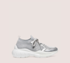 Stuart Weitzman 5050 Knit Sneaker In Grey/silver