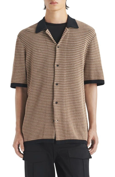 Rag & Bone Men's Felix Striped Button-front Shirt In Brown Multi