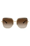 Michael Kors Greenpoint 57mm Gradient Polarized Square Sunglasses In Brown Grad