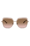 Michael Kors Greenpoint 57mm Gradient Polarized Square Sunglasses In Brown