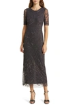 PISARRO NIGHTS PISARRO NIGHTS BEADED TULLE COLUMN GOWN