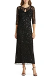 Pisarro Nights Beaded Cocktail Dress With Bolero In Black