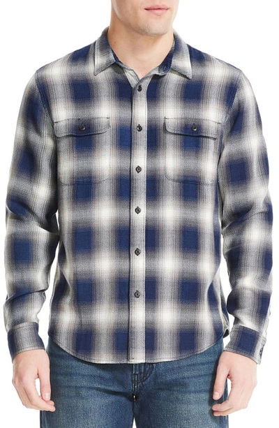Lucky Brand Mesa Plaid Cotton Flannel Button-up Shirt In Indigo Plaid
