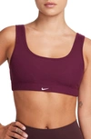 Nike Women's Alate All U Light-support Lightly Lined Ribbed Sports Bra In Red