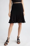 Ulla Johnson Danica Embellished-hem Mini Knit Skirt In Noir