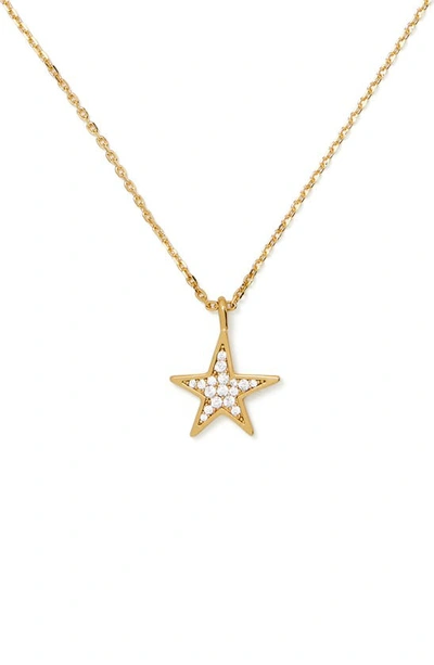 Kate Spade You're A Star Pendant Necklace In Clear/ Gold.