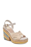 Dolce Vita Cale Woven Raffia Platform Sandal In Citrus Multi