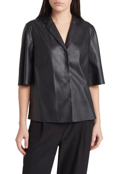 Kobi Halperin Women's Leslie Faux Leather Blouse In Black