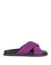 Copenhagen Studios Woman Sandals Dark Purple Size 7 Textile Fibers