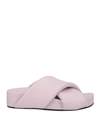 Jil Sander Woman Sandals Lilac Size 11 Soft Leather In Purple