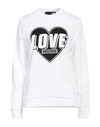 Love Moschino Woman Sweatshirt White Size 8 Cotton, Elastane