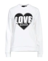 Love Moschino Woman Sweatshirt White Size 6 Cotton