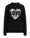 Love Moschino Woman Sweatshirt Black Size 8 Cotton, Elastane In Black