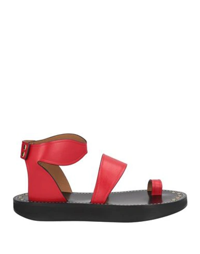 Isabel Marant Woman Thong Sandal Red Size 11 Bovine Leather