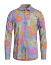 Daniele Alessandrini Homme Man Shirt Light Blue Size Xl Cotton, Elastane In Blue