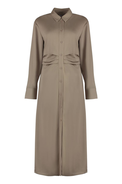 Calvin Klein Shirtdress In Taupe