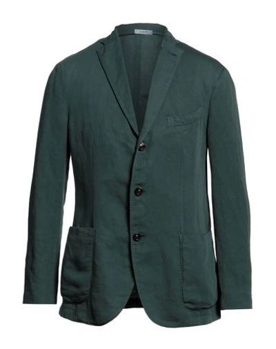Boglioli Man Blazer Green Size 40 Cotton, Linen In Green