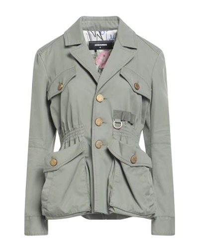 Dsquared2 Woman Blazer Military Green Size 6 Cotton, Viscose