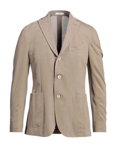Boglioli Man Suit Jacket Khaki Size 44 Cotton In Beige