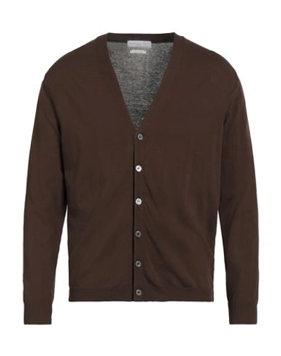 Daniele Fiesoli Man Cardigan Brown Size Xl Cotton In Brown