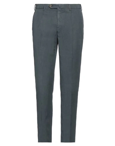 Pt Torino Man Pants Lead Size 34 Lyocell, Linen, Cotton In Grey