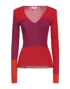 DONDUP DONDUP WOMAN SWEATER RED SIZE 8 COTTON