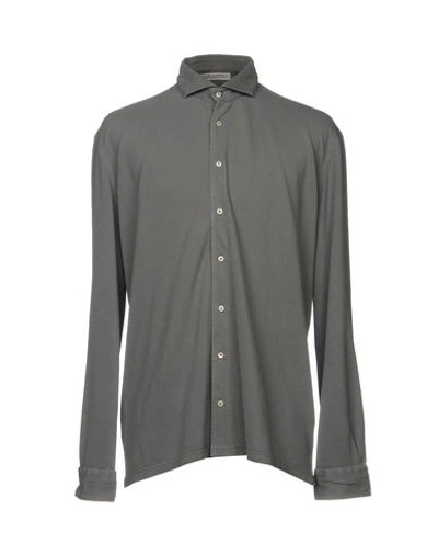 La Fileria Man Shirt Lead Size 40 Cotton In Grey