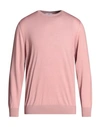 Sonrisa Man Sweater Pastel Pink Size 44 Merino Wool, Silk, Cashmere