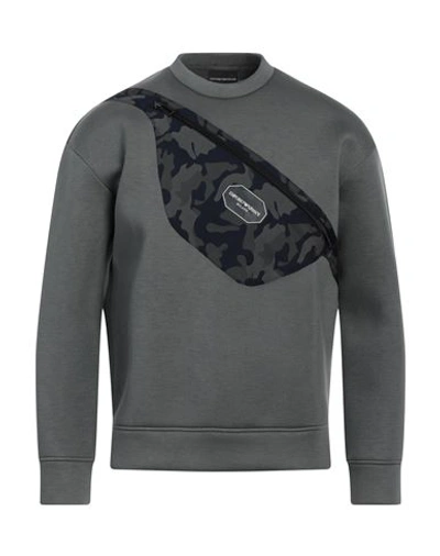 Emporio Armani Man Sweatshirt Lead Size L Modal, Polyester In Grey