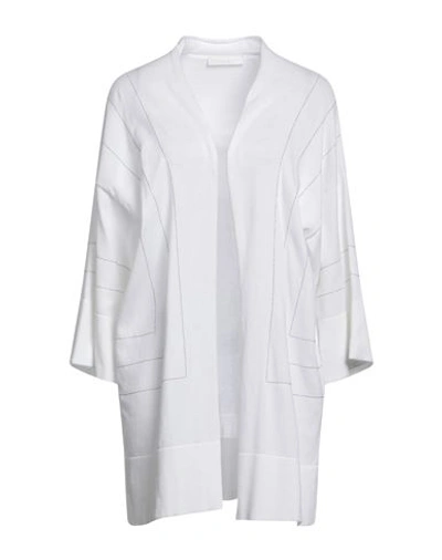 Fabiana Filippi Woman Cardigan White Size 10 Cotton, Ecobrass
