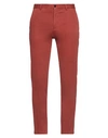 Pt Torino Man Pants Rust Size 37 Cotton, Elastane In Red