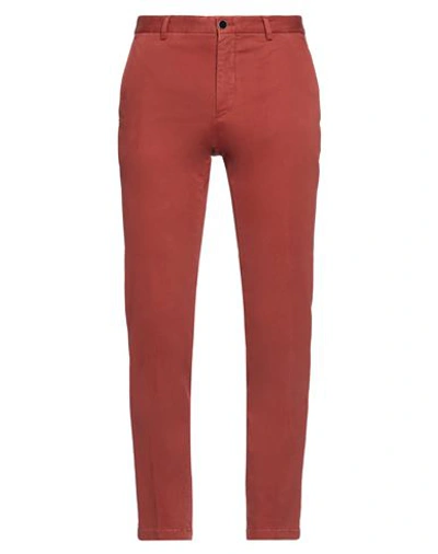 Pt Torino Man Pants Rust Size 37 Cotton, Elastane In Red