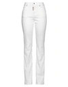 Dsquared2 Woman Jeans White Size 10 Cotton, Elastomultiester, Elastane, Polyester, Polyamide In White