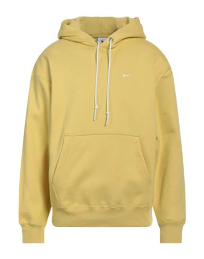 Nike Man Sweatshirt Yellow Size L Cotton, Polyester
