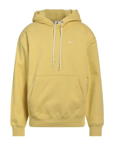 Nike Man Sweatshirt Yellow Size M Cotton, Polyester