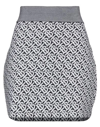 Burberry Nula Monogram Wool Mini Skirt In Blue