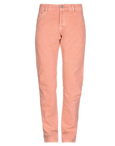 Jacob Cohёn Man Pants Salmon Pink Size 33 Cotton, Linen