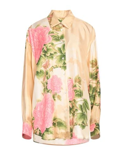 Act N°1 Woman Shirt Sand Size 6 Silk In Beige