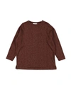 Mariuccia Toddler Girl Sweater Brown Size 4 Polyester, Metallic Fiber, Elastic Fibres In Brown